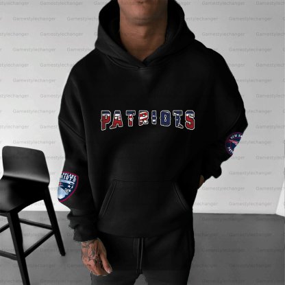 Unisex "New England Patriots" Graphic Streetwear Vintage Plush Hoodie