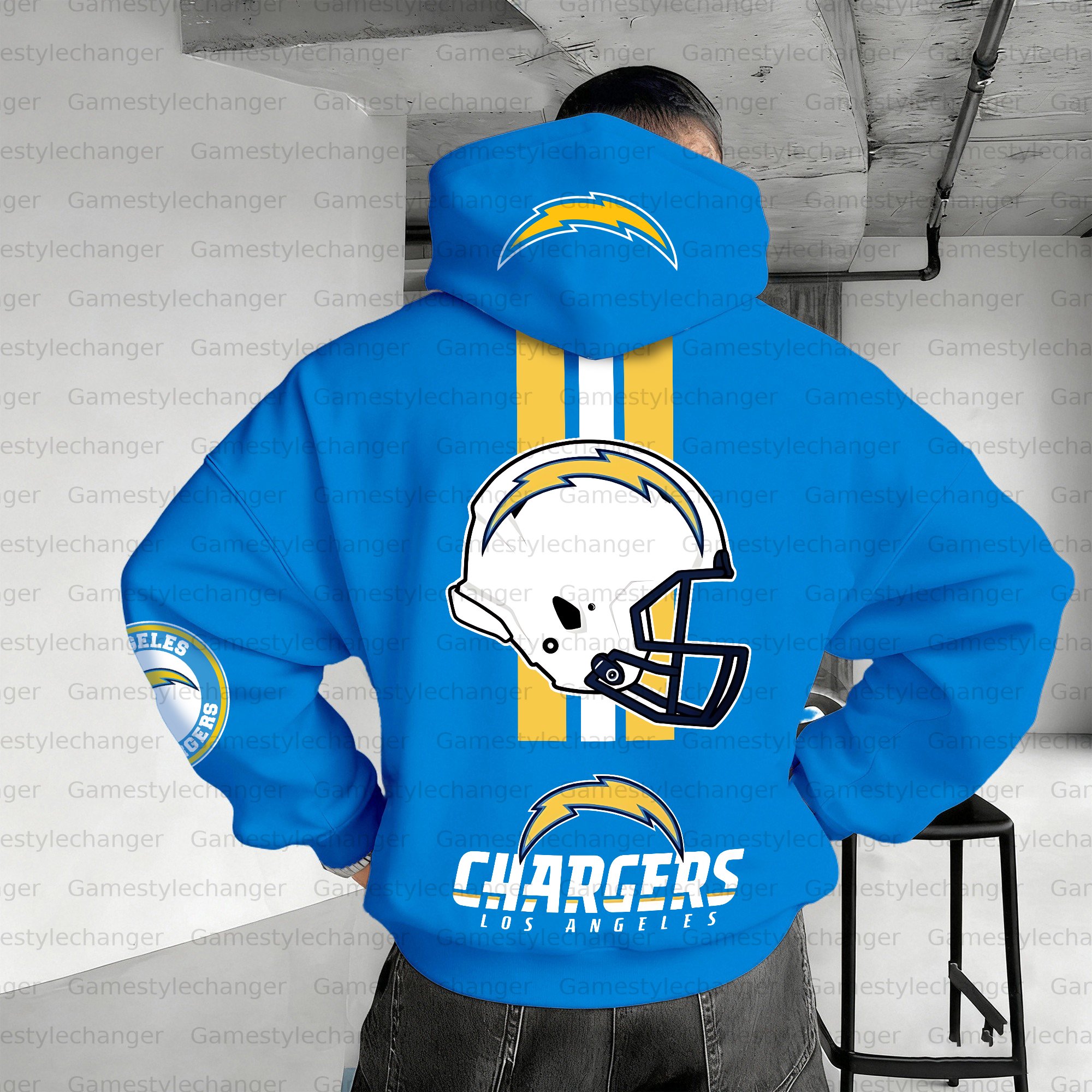 Unisex "Los angeles chargers" Graphic Streetwear Vintage Plush Hoodie