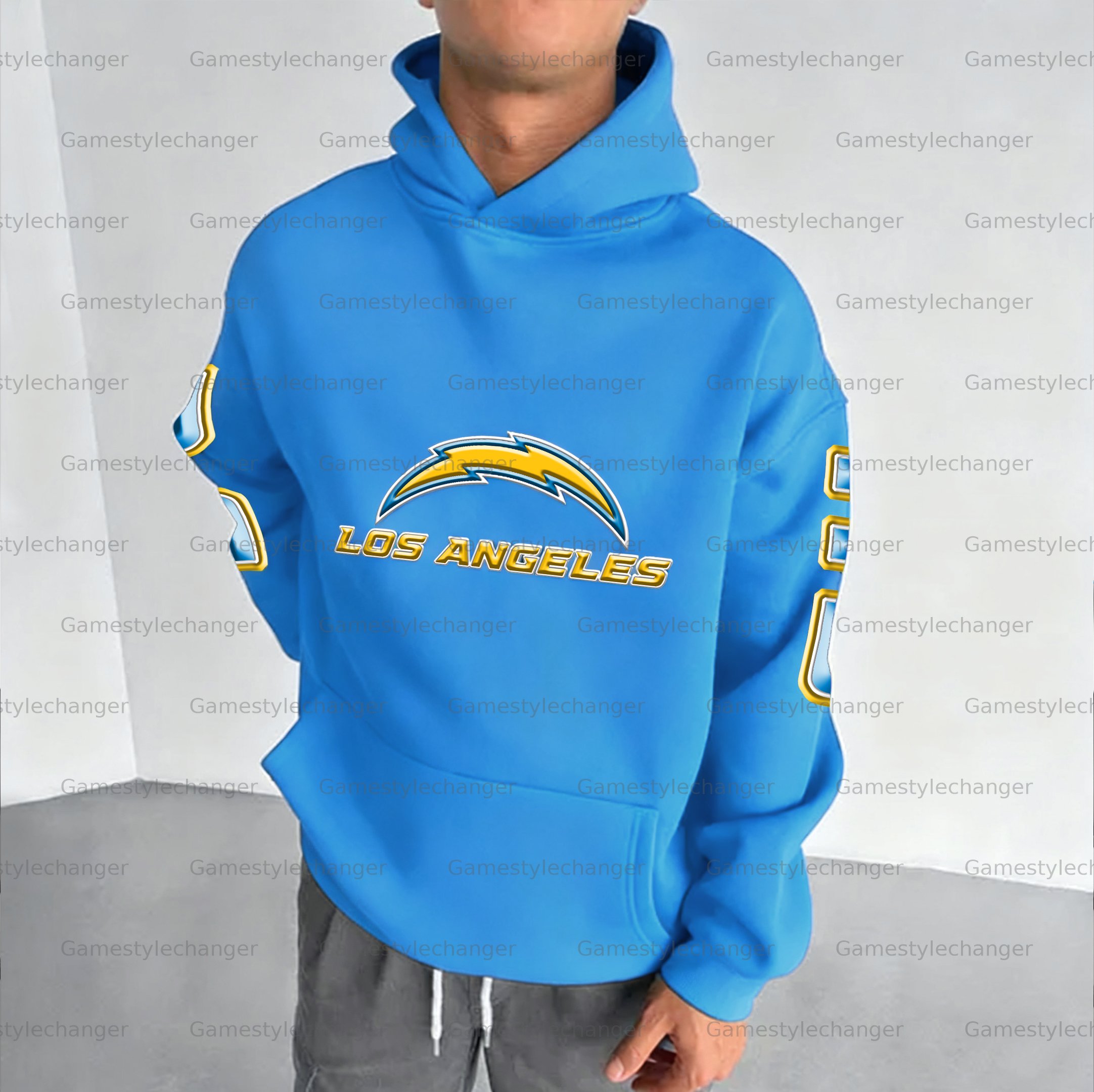 Unisex "Los Angeles Chargers" Graphic Streetwear Vintage Plush Hoodie