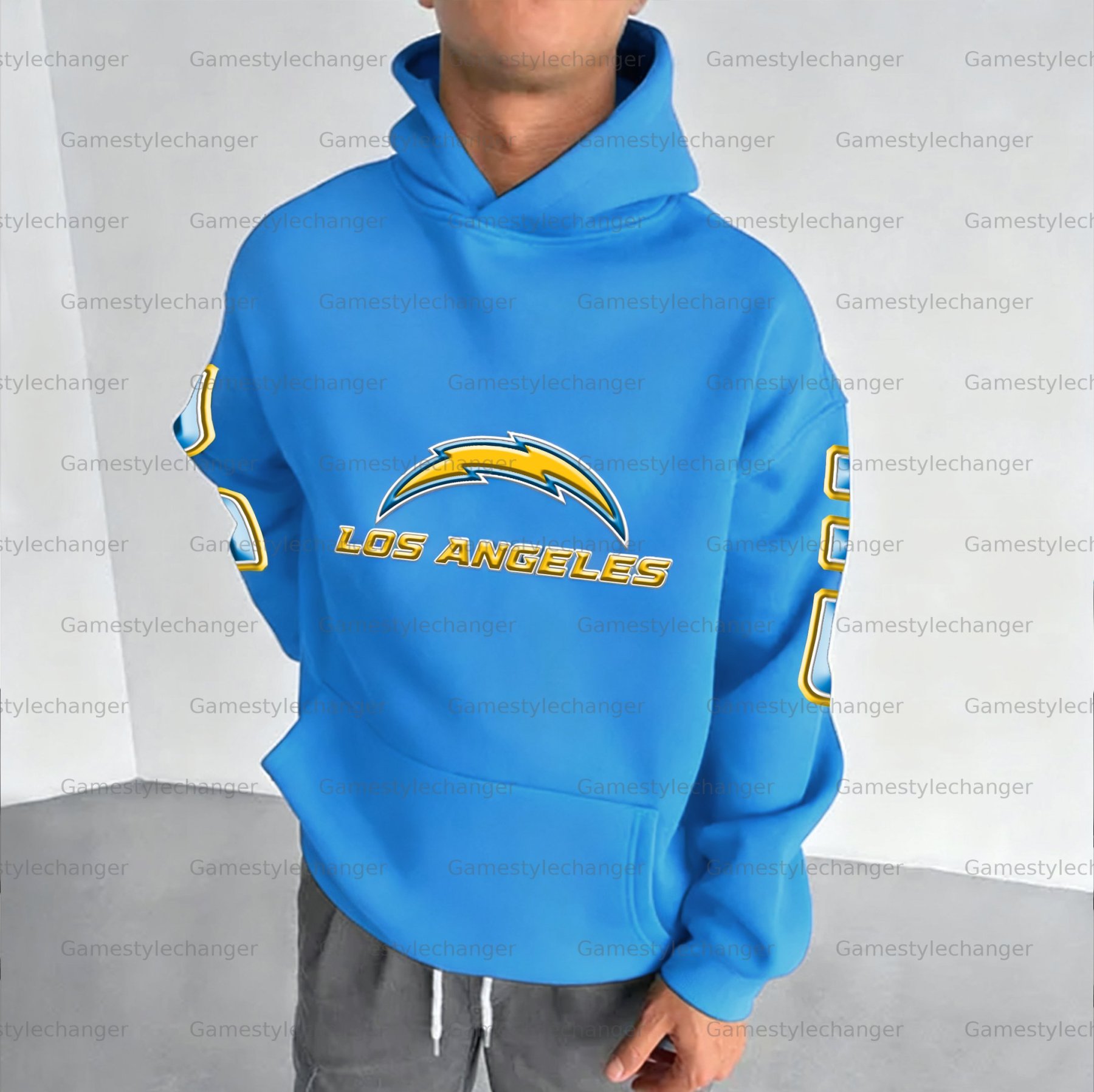 Unisex "Los Angeles Chargers" Graphic Streetwear Vintage Plush Hoodie