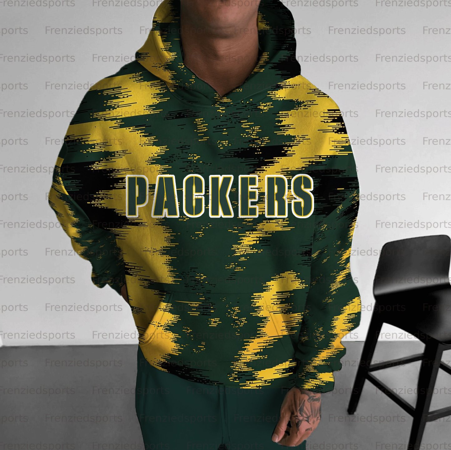 Unisex "Green Bay Packers" Graphic Streetwear Vintage Plush Hoodie