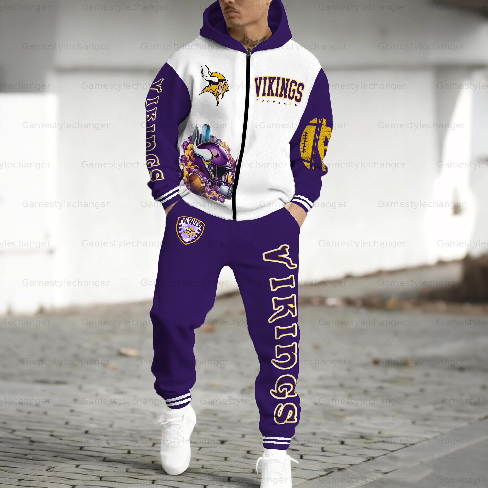 “Minnesota Vikings” Zip-up Jacket, Pants and 2-Piece Set