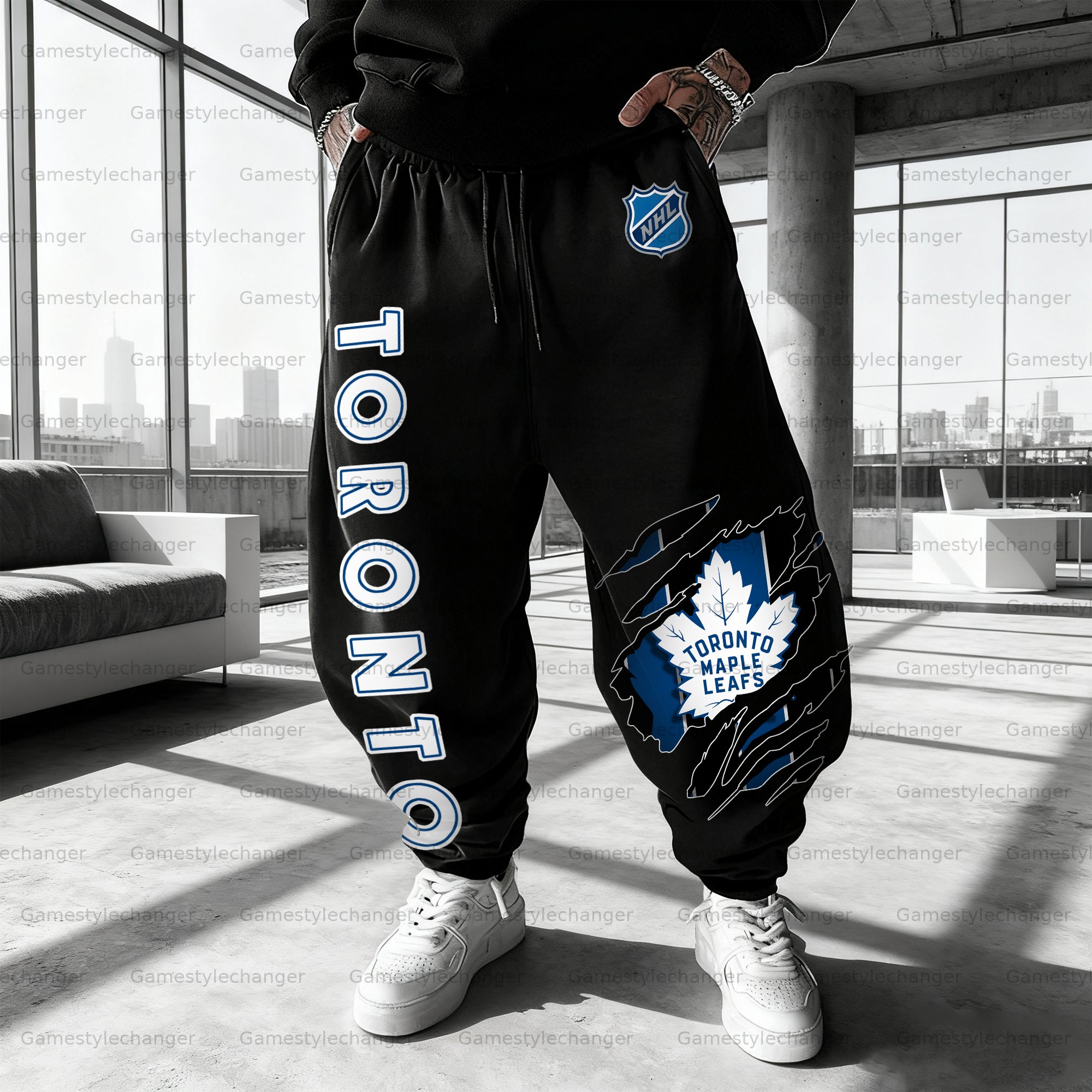Unisex  “Toronto Maple Leafs” Casual Anime Streetwear Pant