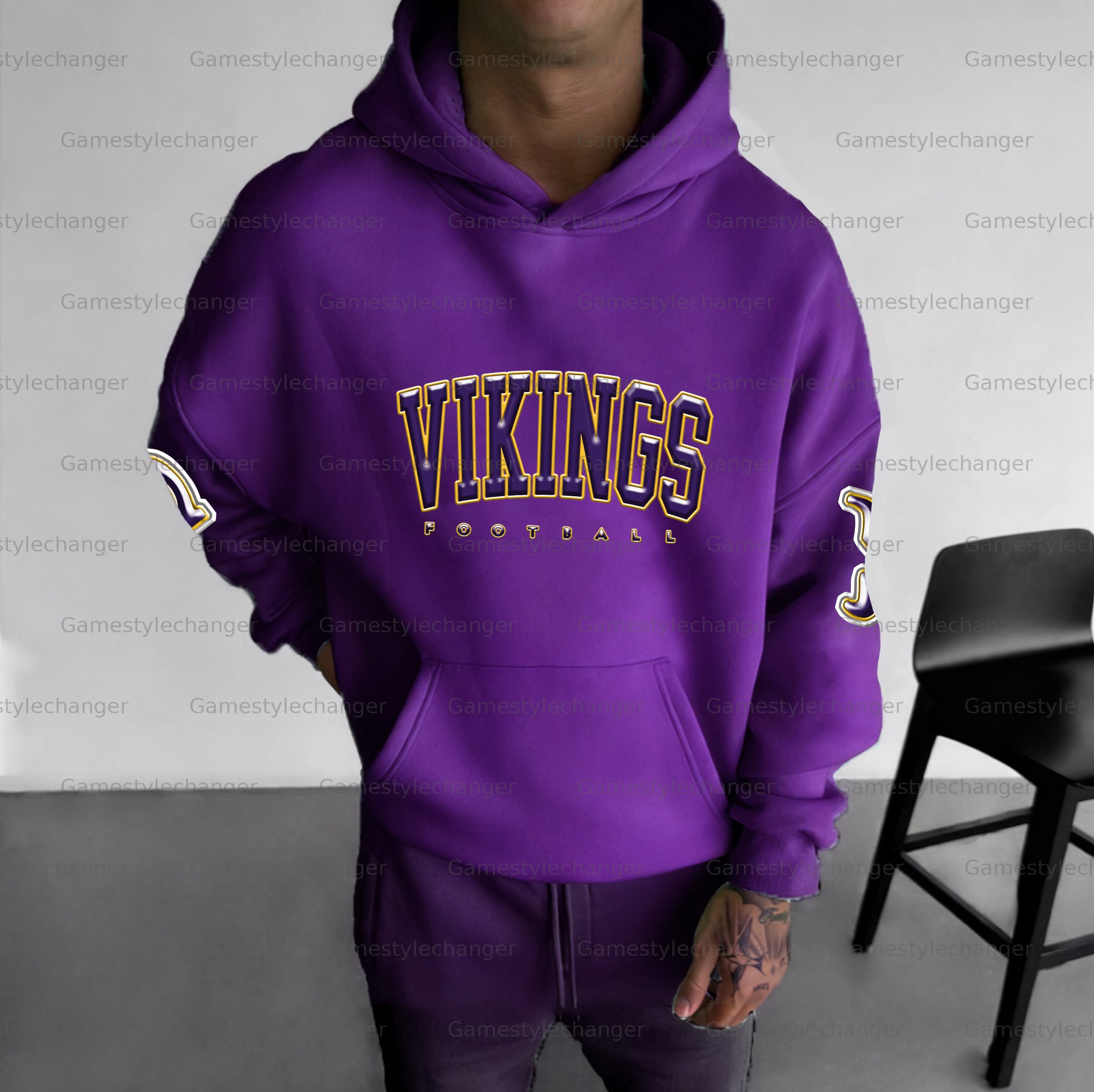 Unisex "Minnesota Vikings" Graphic Streetwear Vintage Plush Hoodie