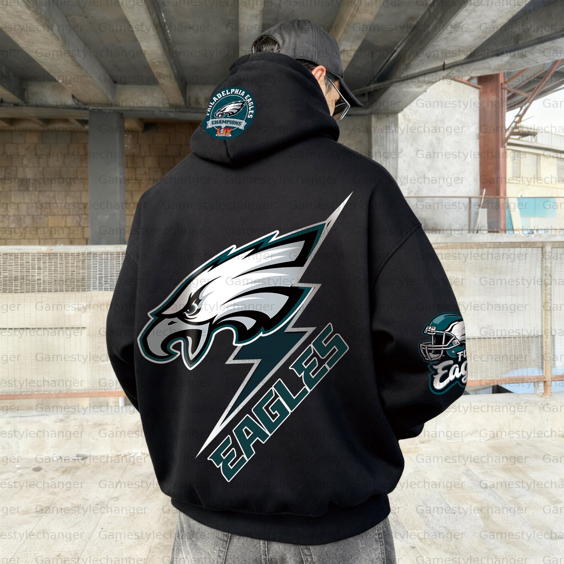 Unisex "Philadelphia Eagles" Graphic Streetwear Vintage Plush Hoodie