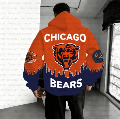 Unisex "Chicago Bears" Graphic Streetwear Vintage Plush Hoodie