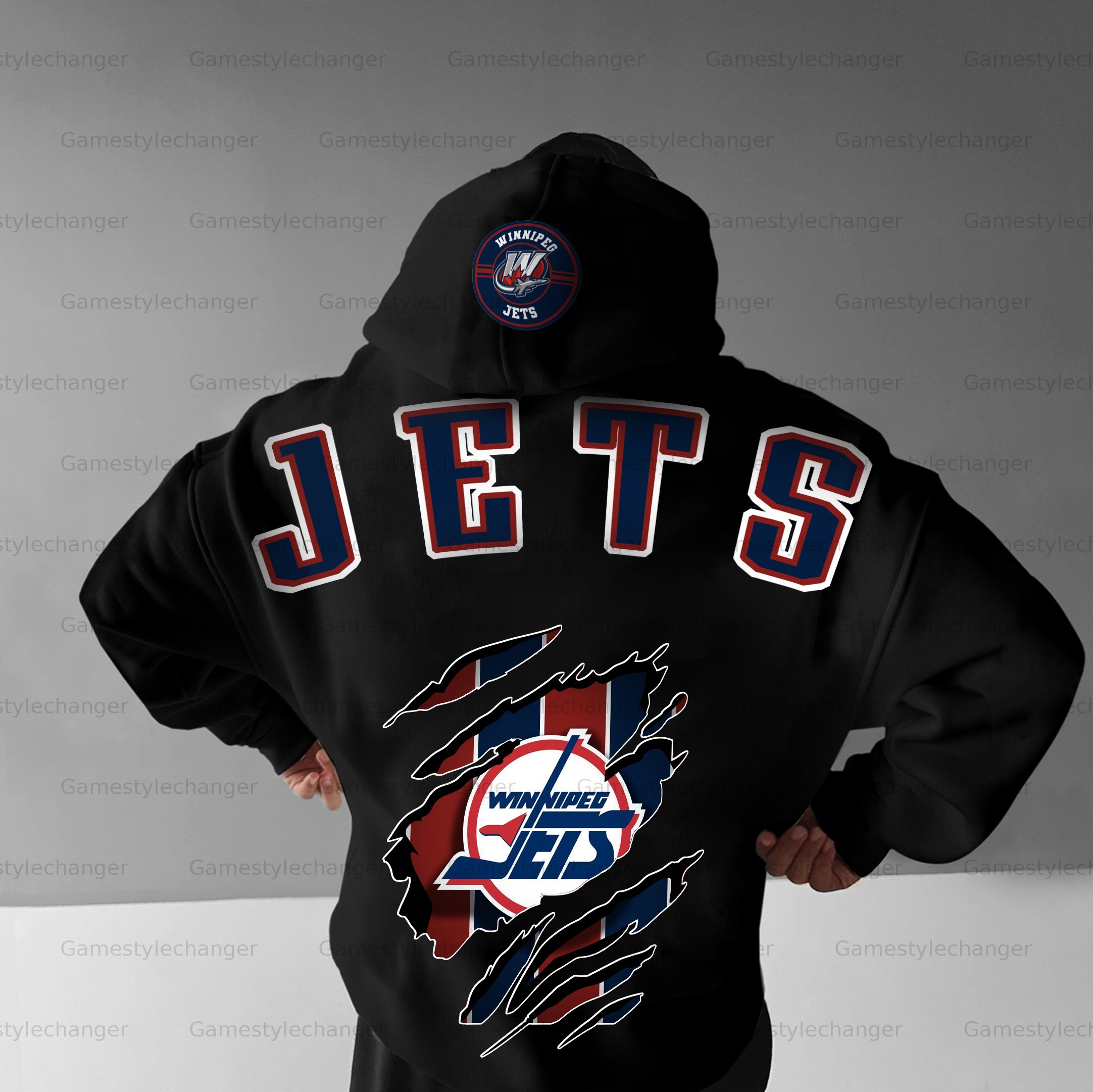 Unisex "Winnipeg Jets" Graphic Streetwear Vintage Plush Hoodie