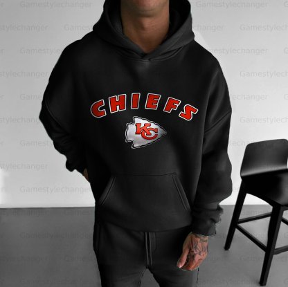 Unisex "Kansas City Chiefs" Graphic Streetwear Vintage Plush Hoodie