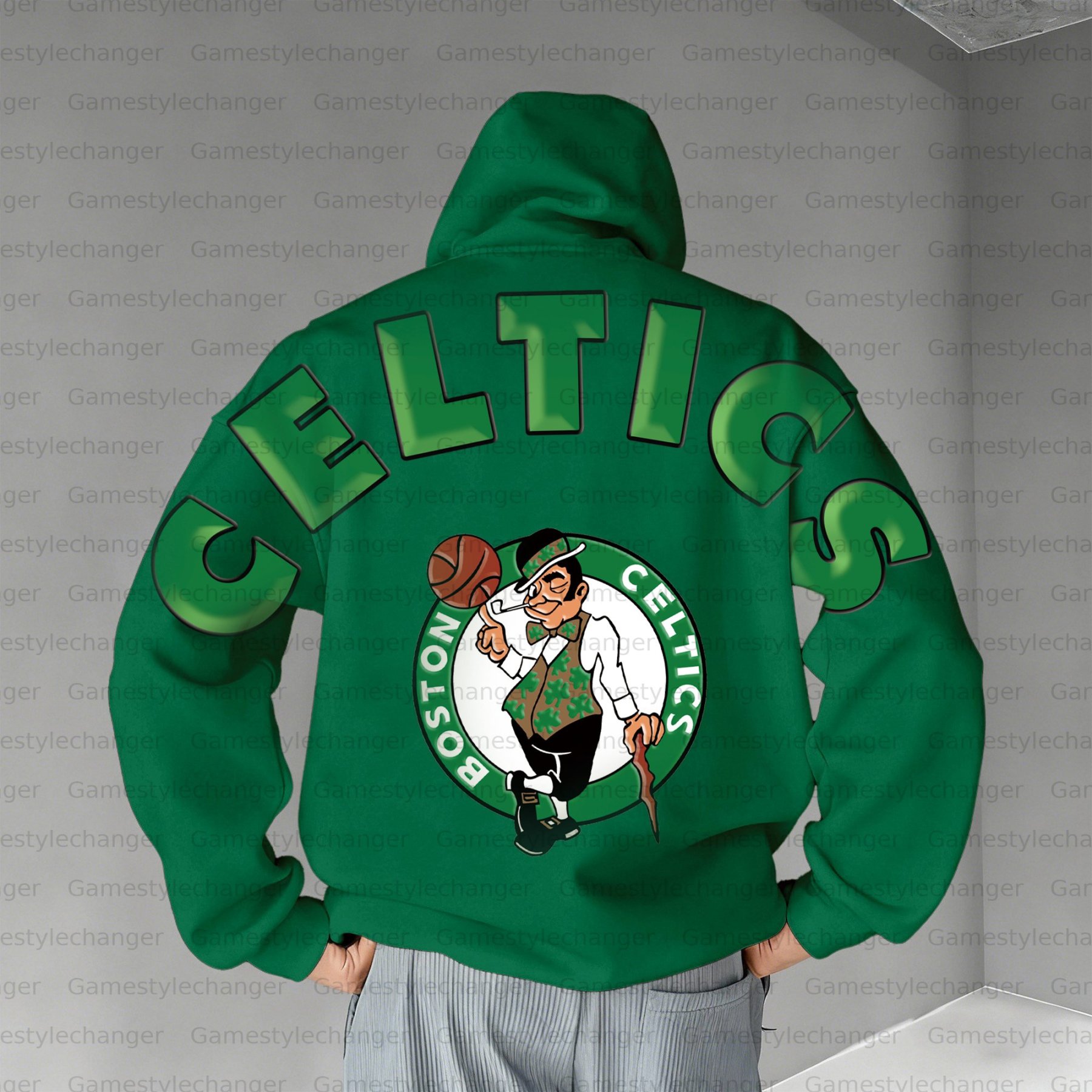Unisex "Boston Celtics" Graphic Streetwear Vintage Plush Hoodie