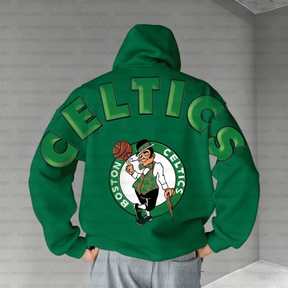 Unisex "Boston Celtics" Graphic Streetwear Vintage Plush Hoodie