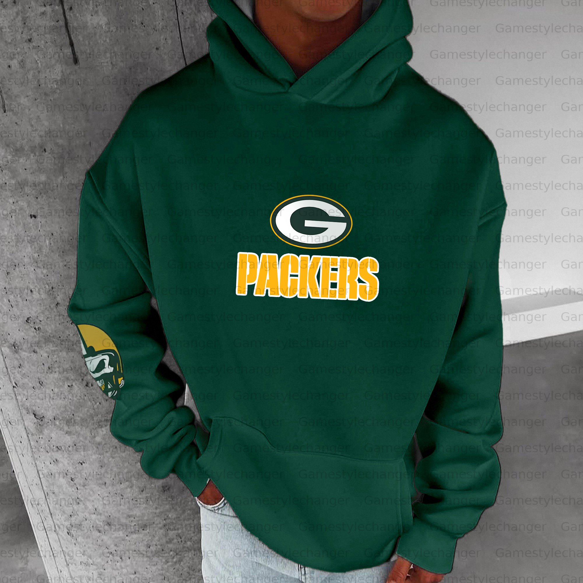 Unisex "Green Bay Packers" Graphic Streetwear Vintage Plush Hoodie