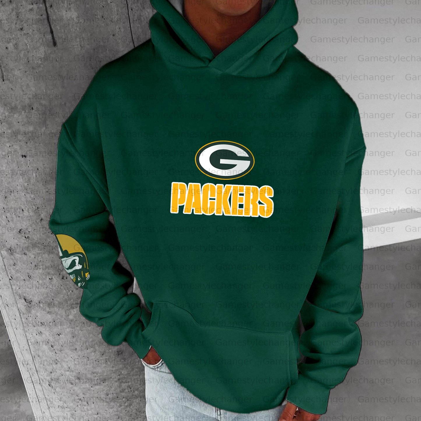 Unisex "Green Bay Packers" Graphic Streetwear Vintage Plush Hoodie