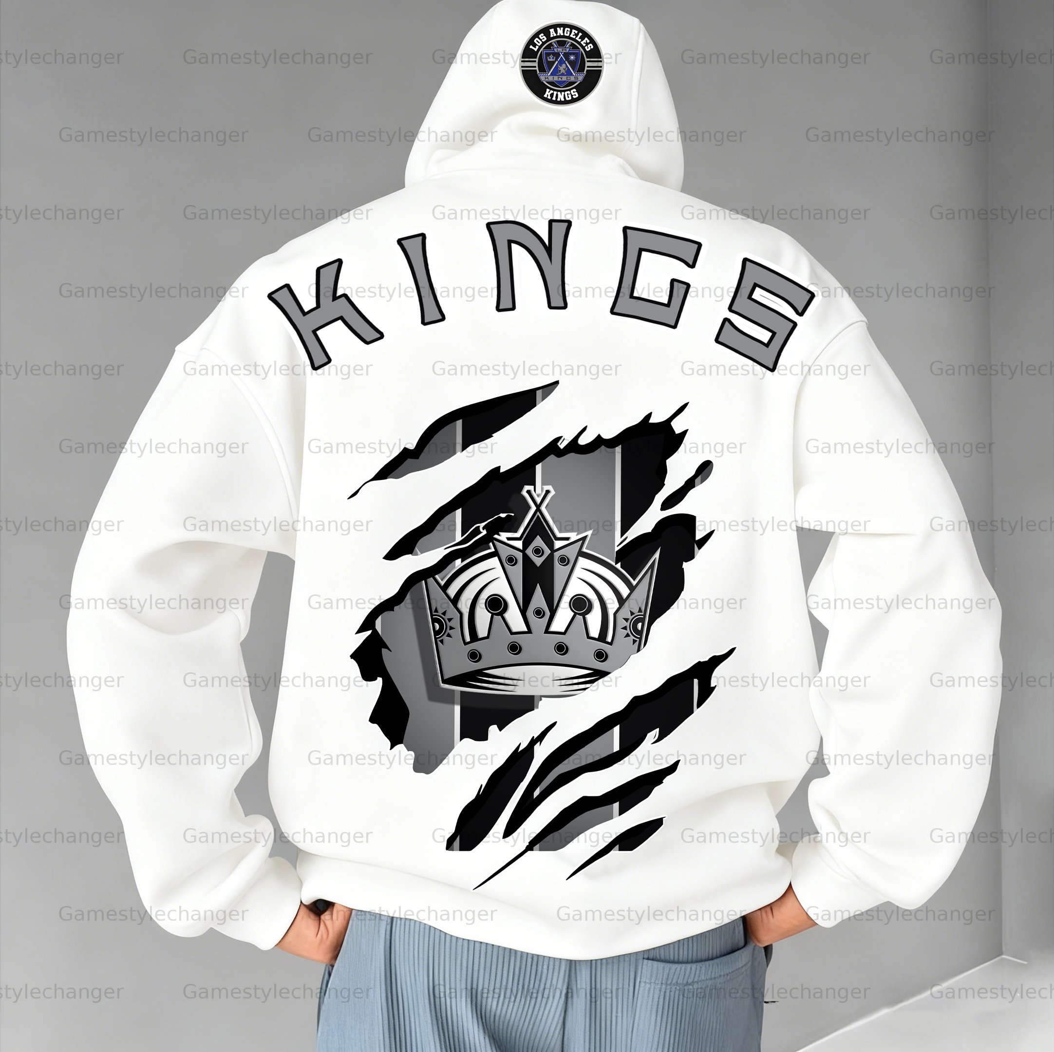 Unisex "Los Angeles Kings" Graphic Streetwear Vintage Plush Hoodie