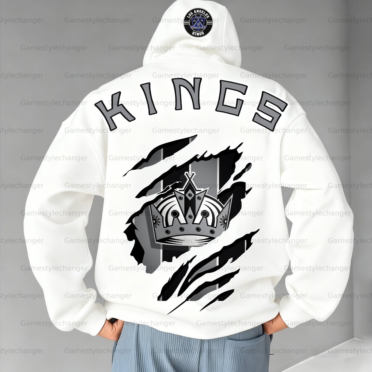 Unisex "Los Angeles Kings" Graphic Streetwear Vintage Plush Hoodie