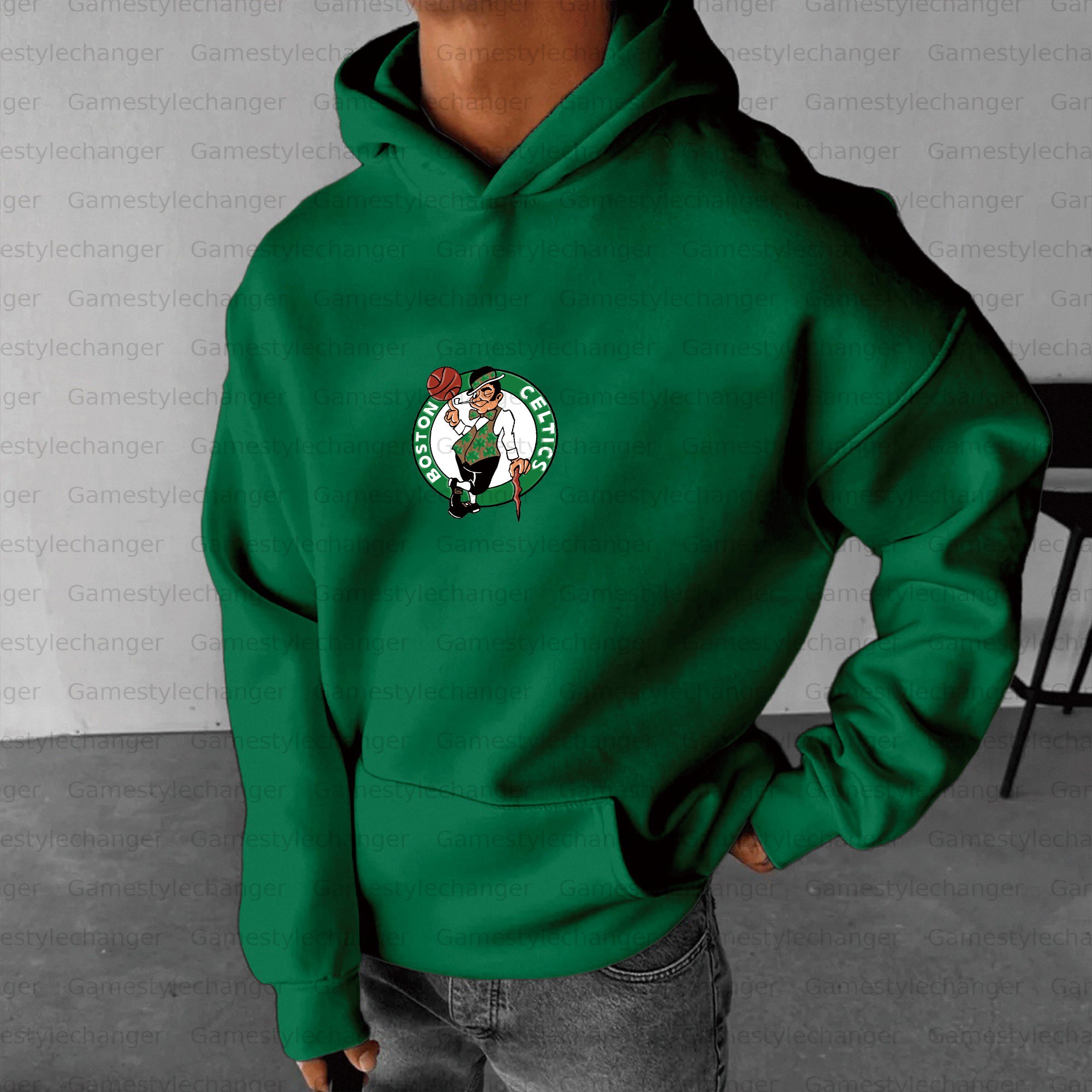 Unisex "Boston Celtics" Graphic Streetwear Vintage Plush Hoodie