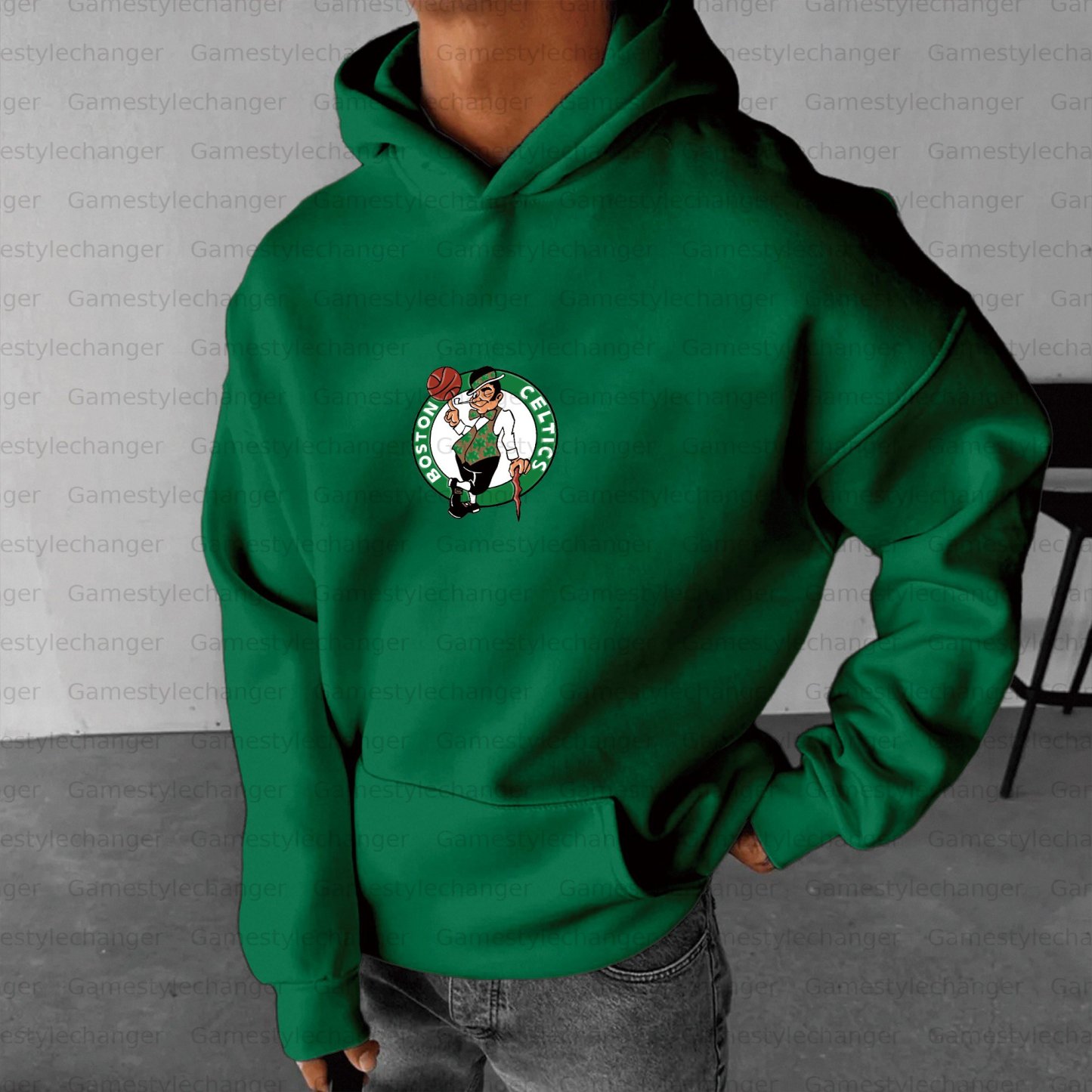 Unisex "Boston Celtics" Graphic Streetwear Vintage Plush Hoodie