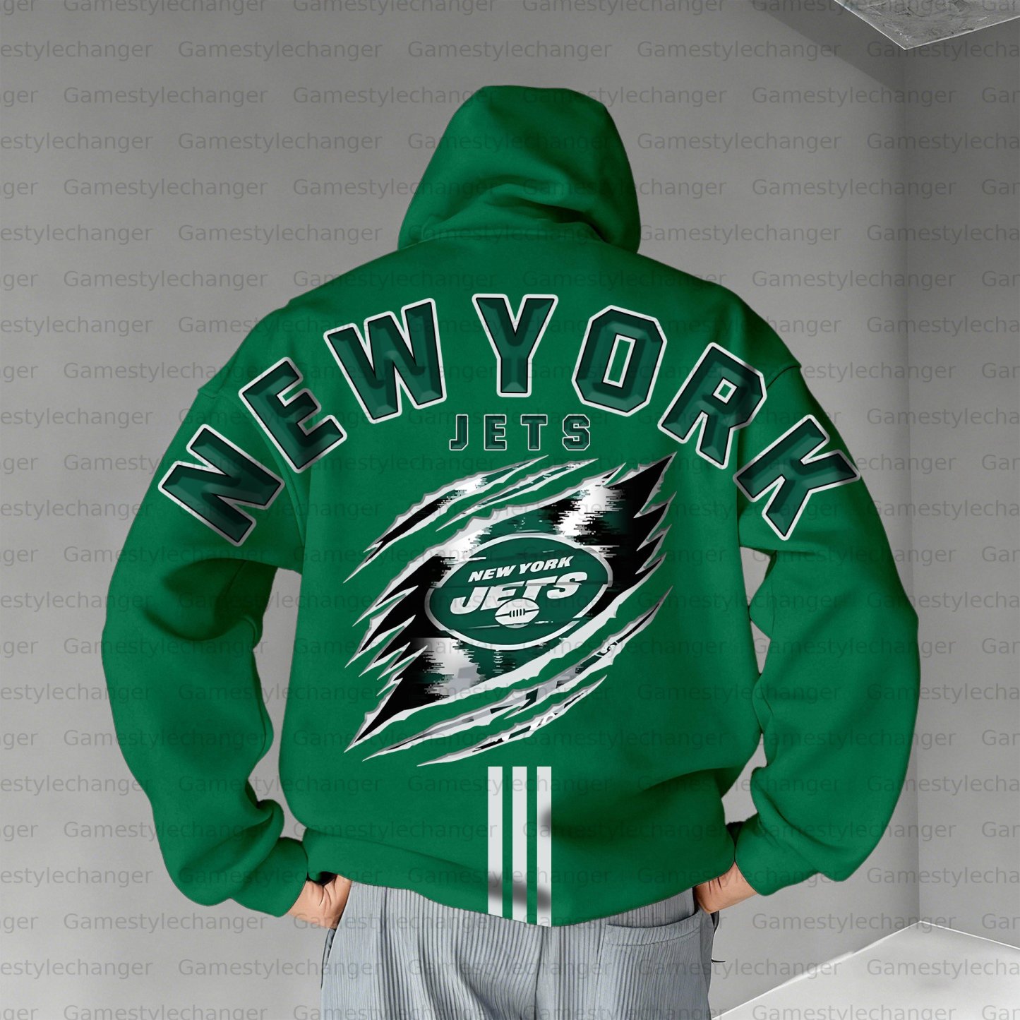 Unisex "New York Jets " Graphic Streetwear Vintage Plush Hoodie