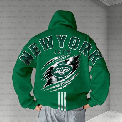 Unisex "New York Jets  " Graphic Streetwear Vintage Plush Hoodie