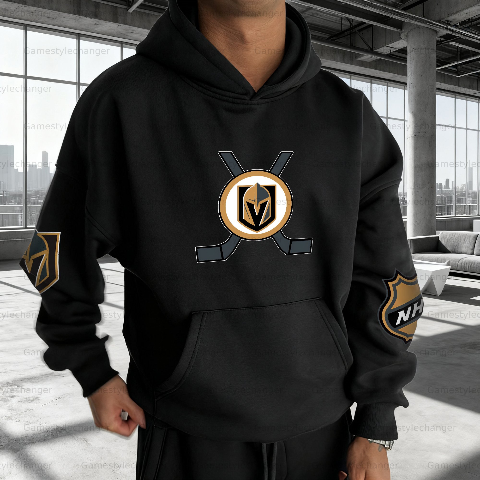 Unisex "Vegas Golden Knights" Graphic Streetwear Vintage Plush Hoodie