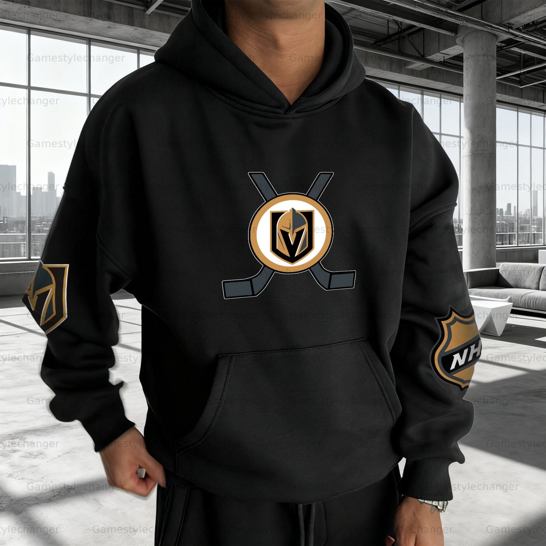 Unisex "Vegas Golden Knights" Graphic Streetwear Vintage Plush Hoodie
