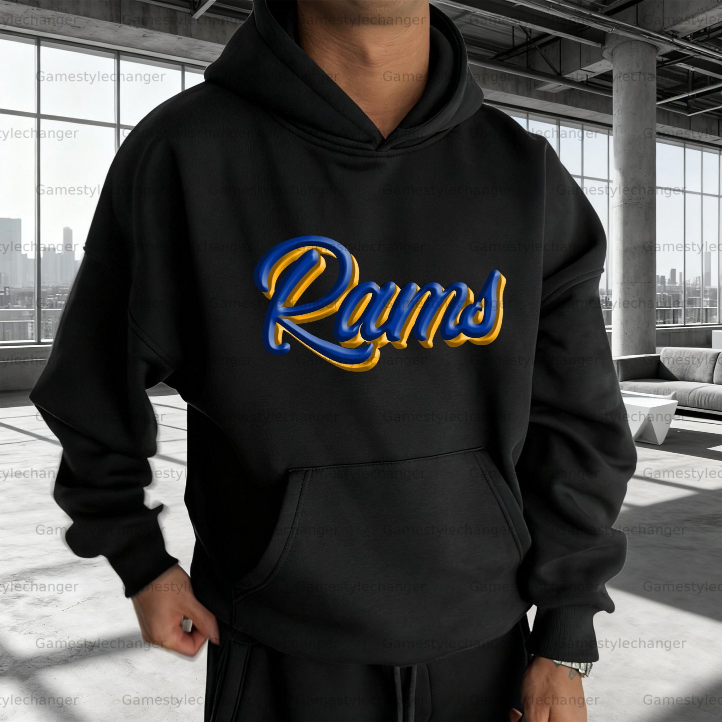 Unisex "Los Angles Rams" Graphic Streetwear Vintage Plush Hoodie
