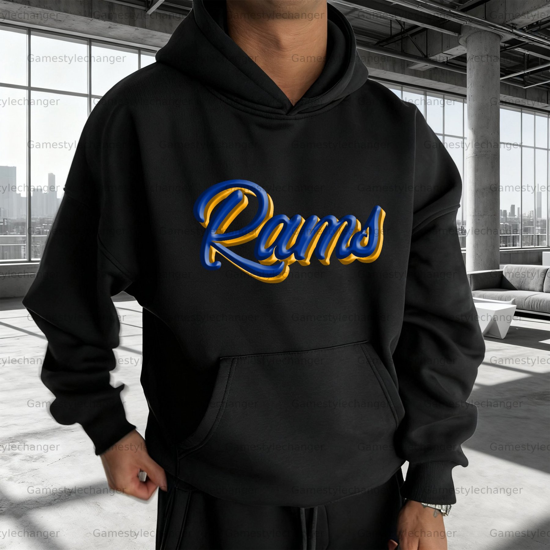 Unisex "Los Angles Rams" Graphic Streetwear Vintage Plush Hoodie