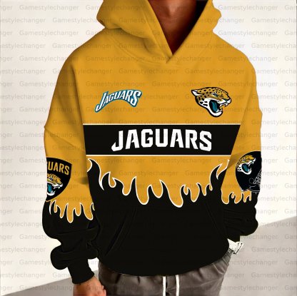Unisex "Jacksonville Jaguars" Graphic Streetwear Vintage Plush Hoodie