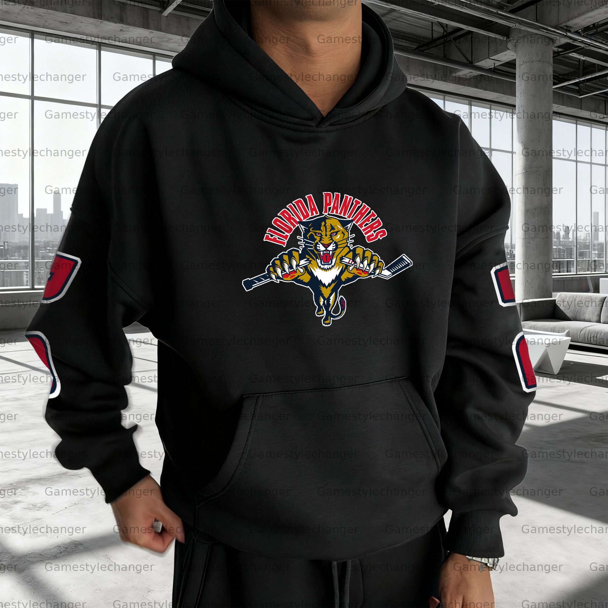 Unisex "Florida Panthers" Graphic Streetwear Vintage Plush Hoodie