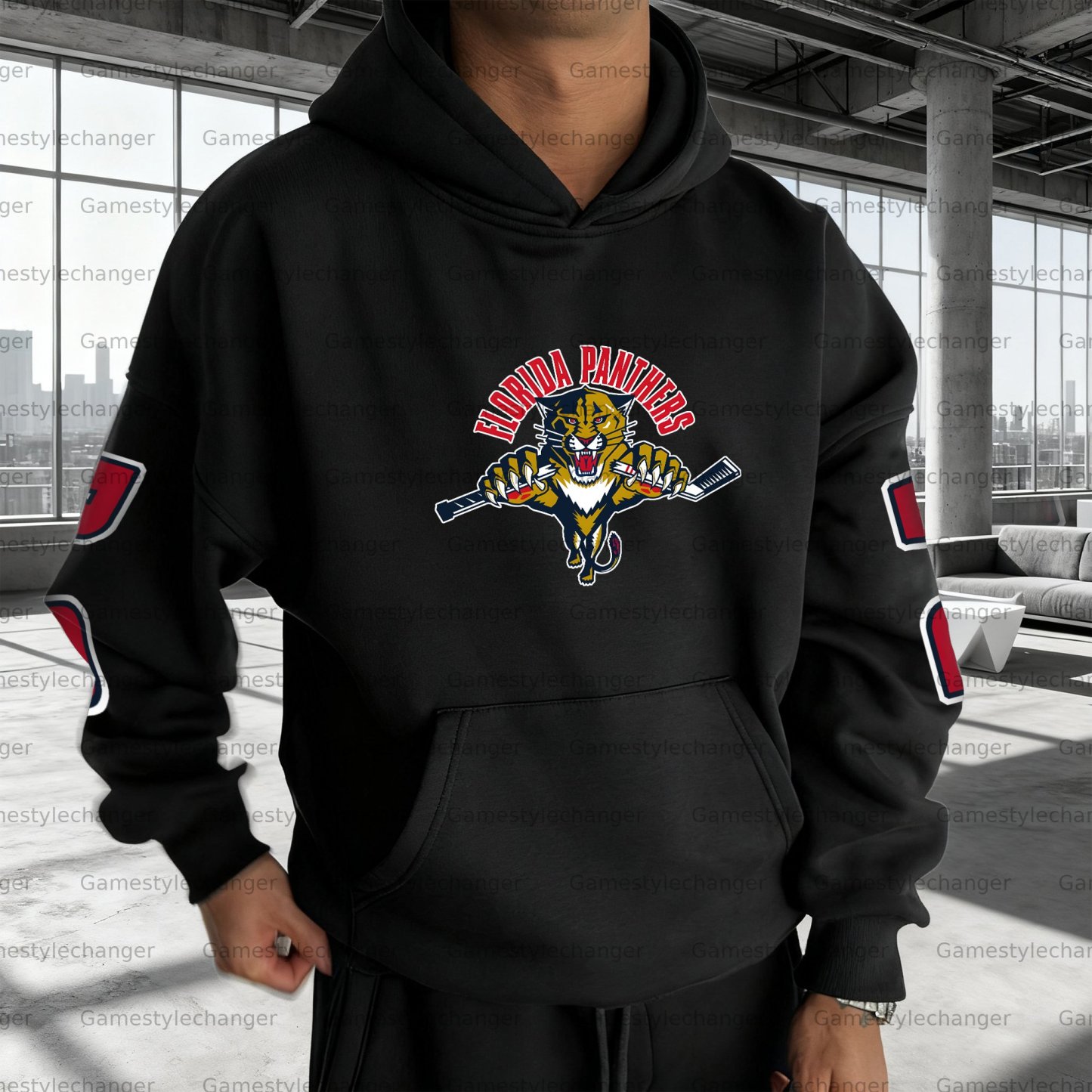 Unisex "Florida Panthers" Graphic Streetwear Vintage Plush Hoodie