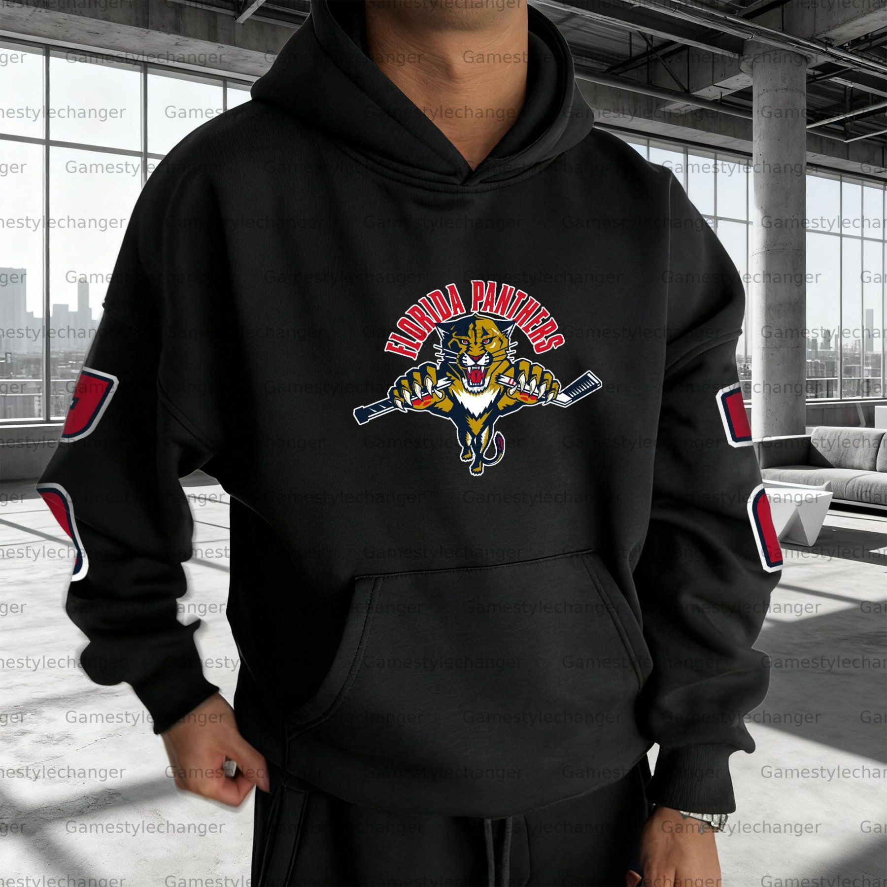 Unisex "Florida Panthers" Graphic Streetwear Vintage Plush Hoodie