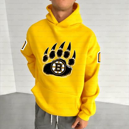 Unisex "Boston Bruins" Graphic Streetwear Vintage Plush Hoodie