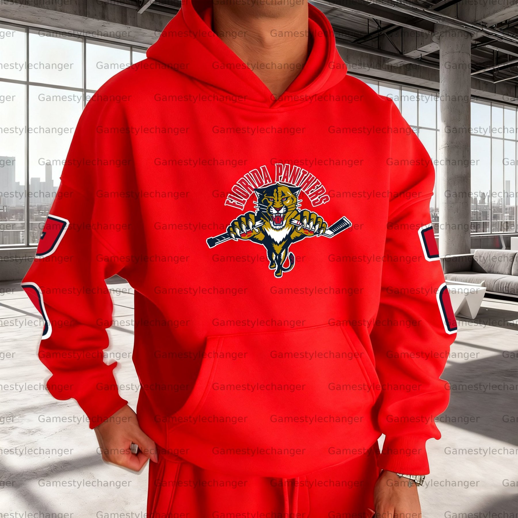 Unisex "Florida Panthers" Graphic Streetwear Vintage Plush Hoodie