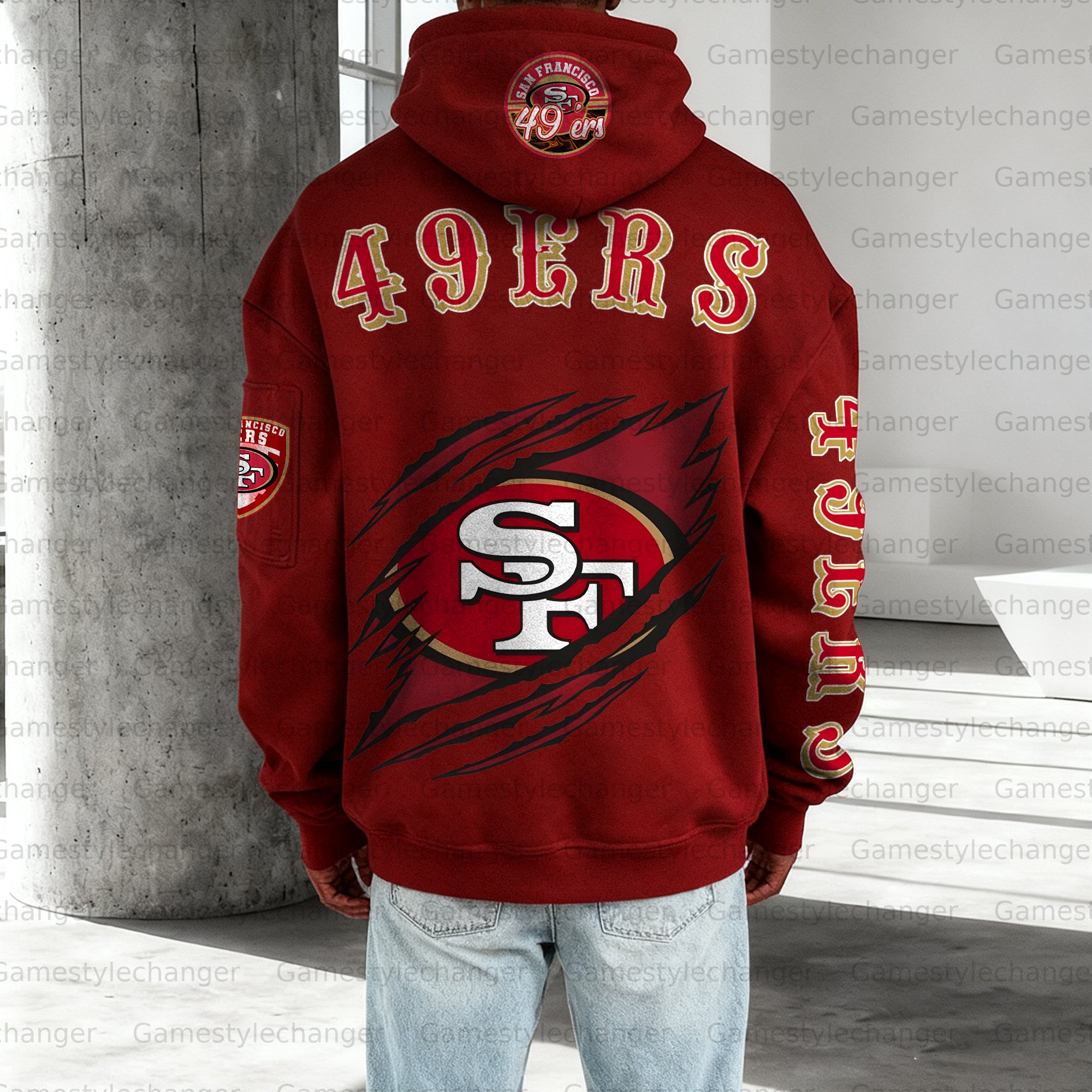 Unisex "San Francisco 49ers" Graphic Streetwear Vintage Plush Hoodie