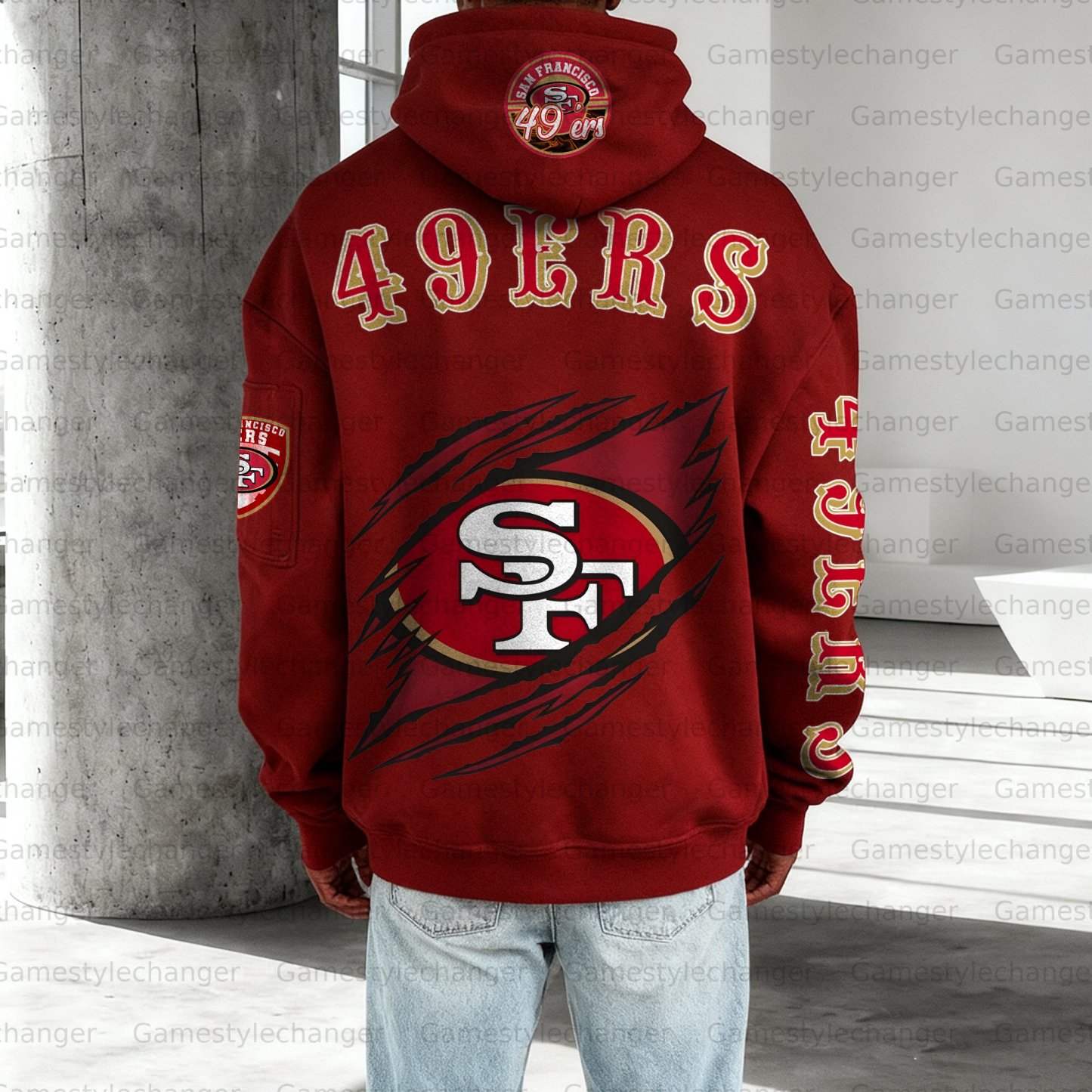 Unisex "San Francisco 49ers" Graphic Streetwear Vintage Plush Hoodie