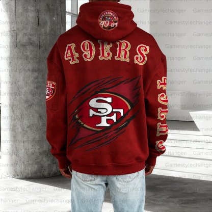 Unisex "San Francisco 49ers" Graphic Streetwear Vintage Plush Hoodie