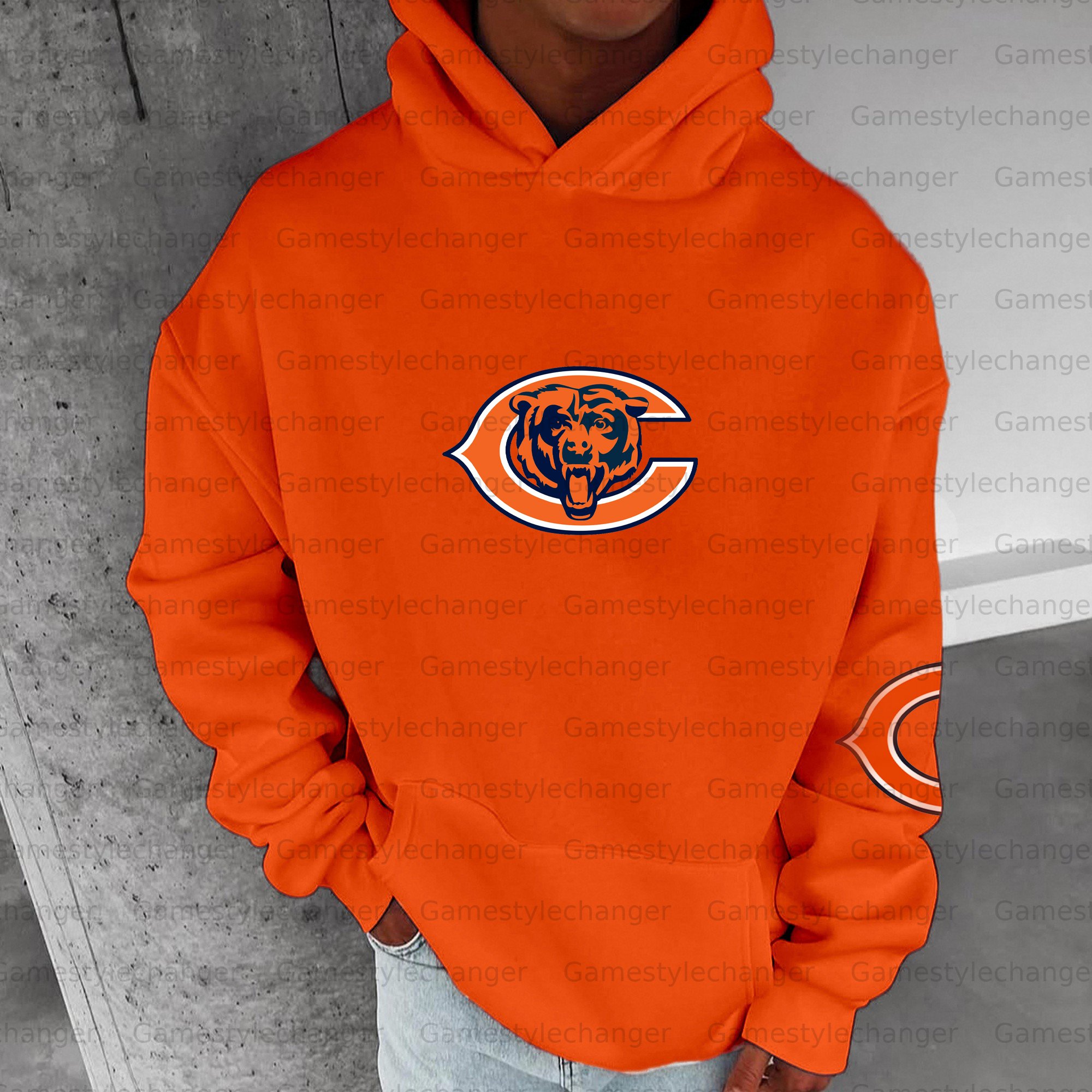 Unisex "Chicago Bears" Graphic Streetwear Vintage Plush Hoodie