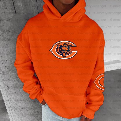 Unisex "Chicago Bears" Graphic Streetwear Vintage Plush Hoodie