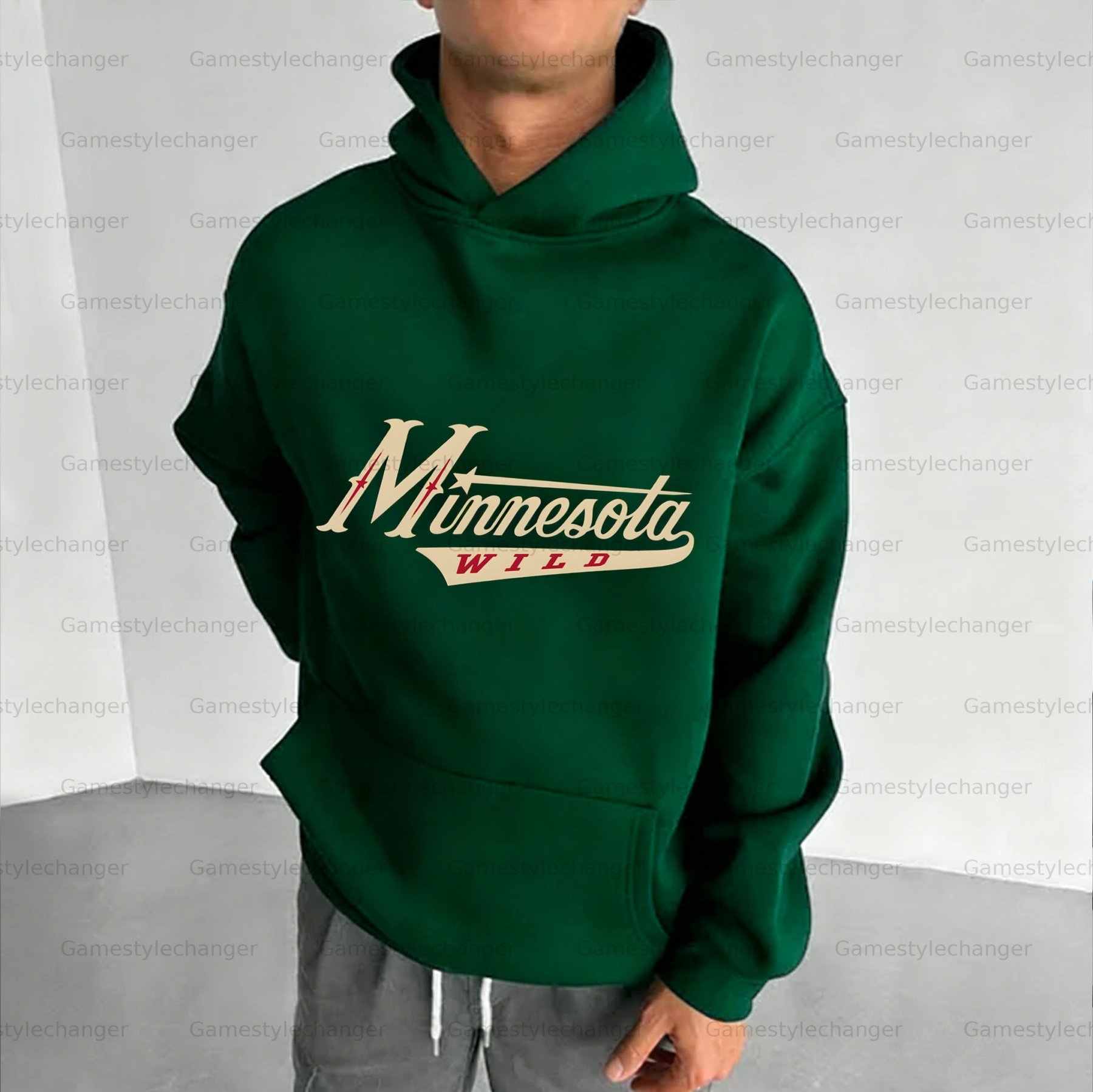 Unisex "Minnesota Wild" Graphic Streetwear Vintage Plush Hoodie