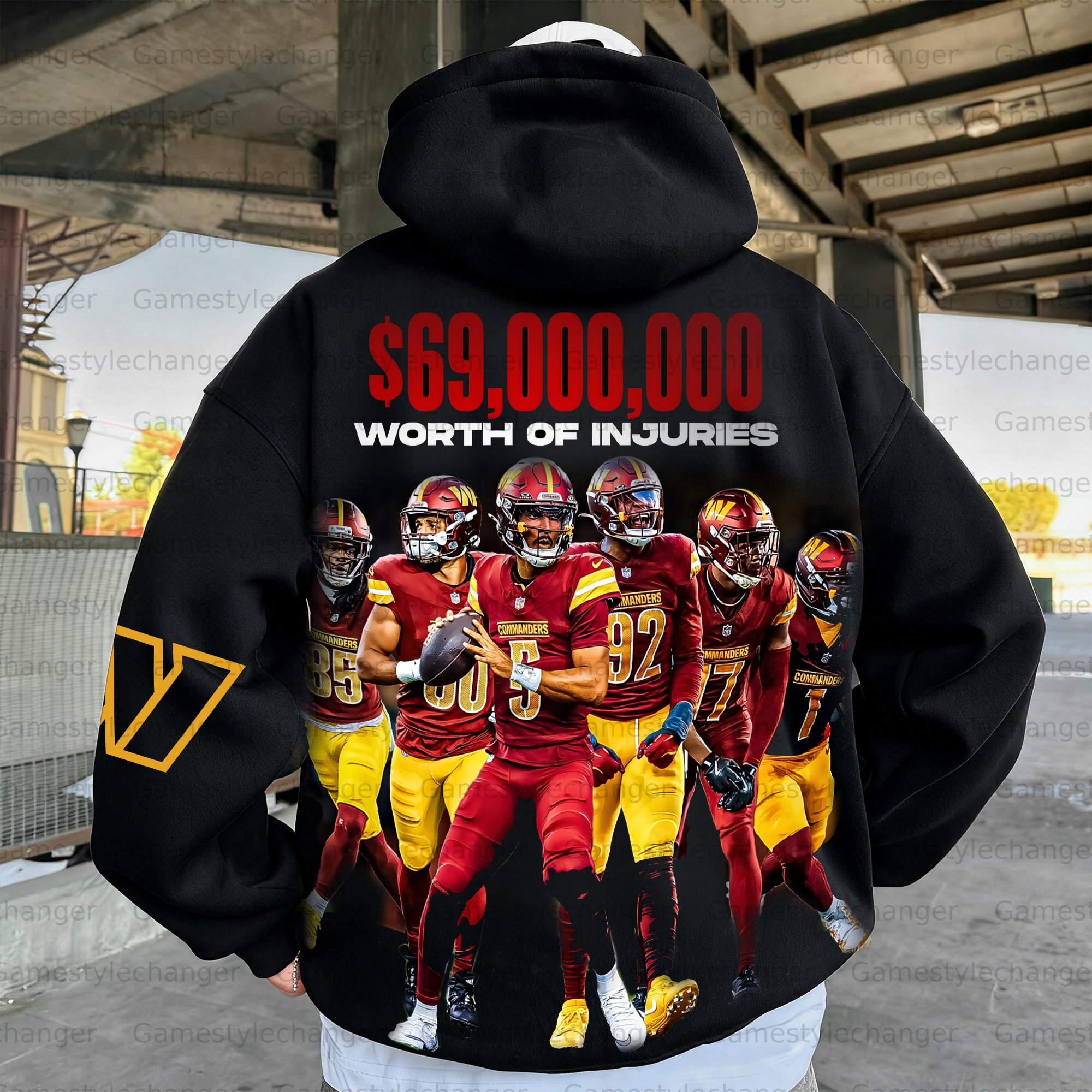 Unisex "Washington Commanders" Graphic Streetwear Vintage Plush Hoodie