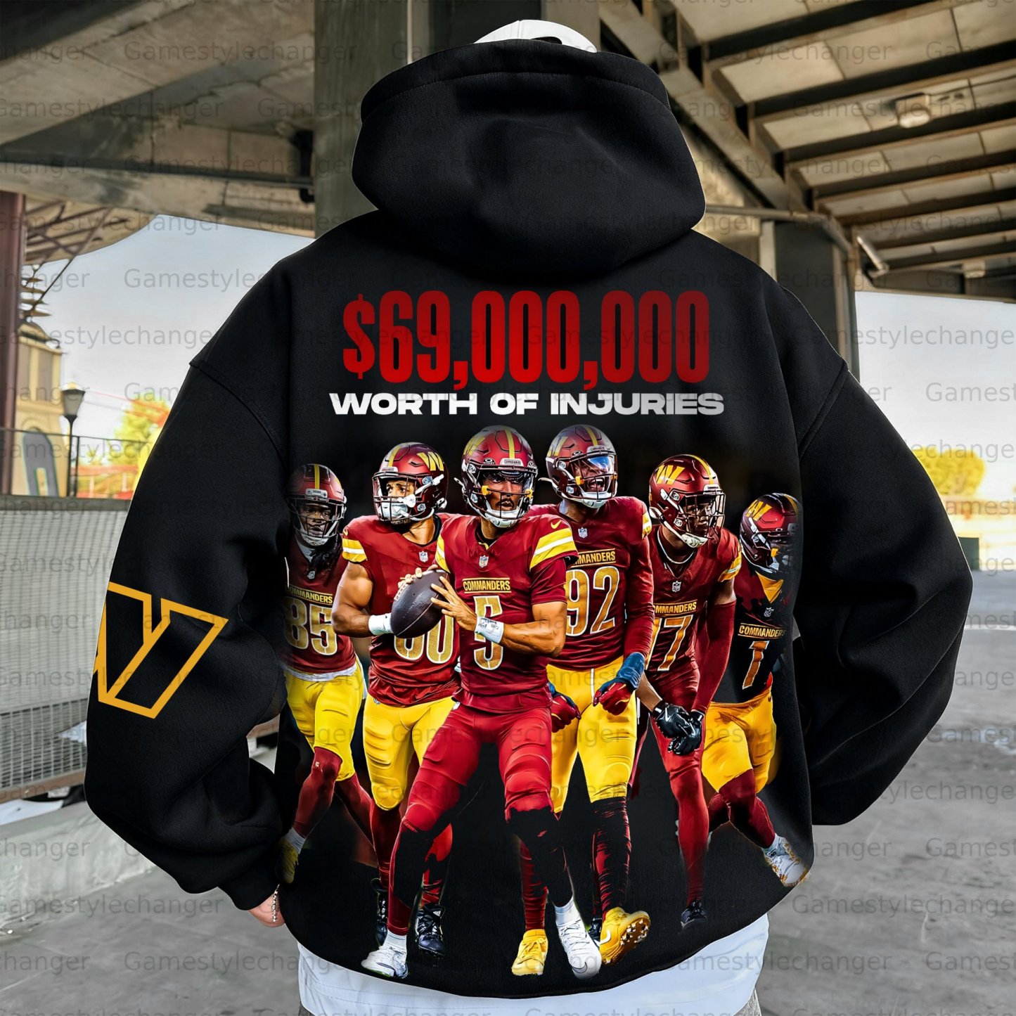 Unisex "Washington Commanders" Graphic Streetwear Vintage Plush Hoodie