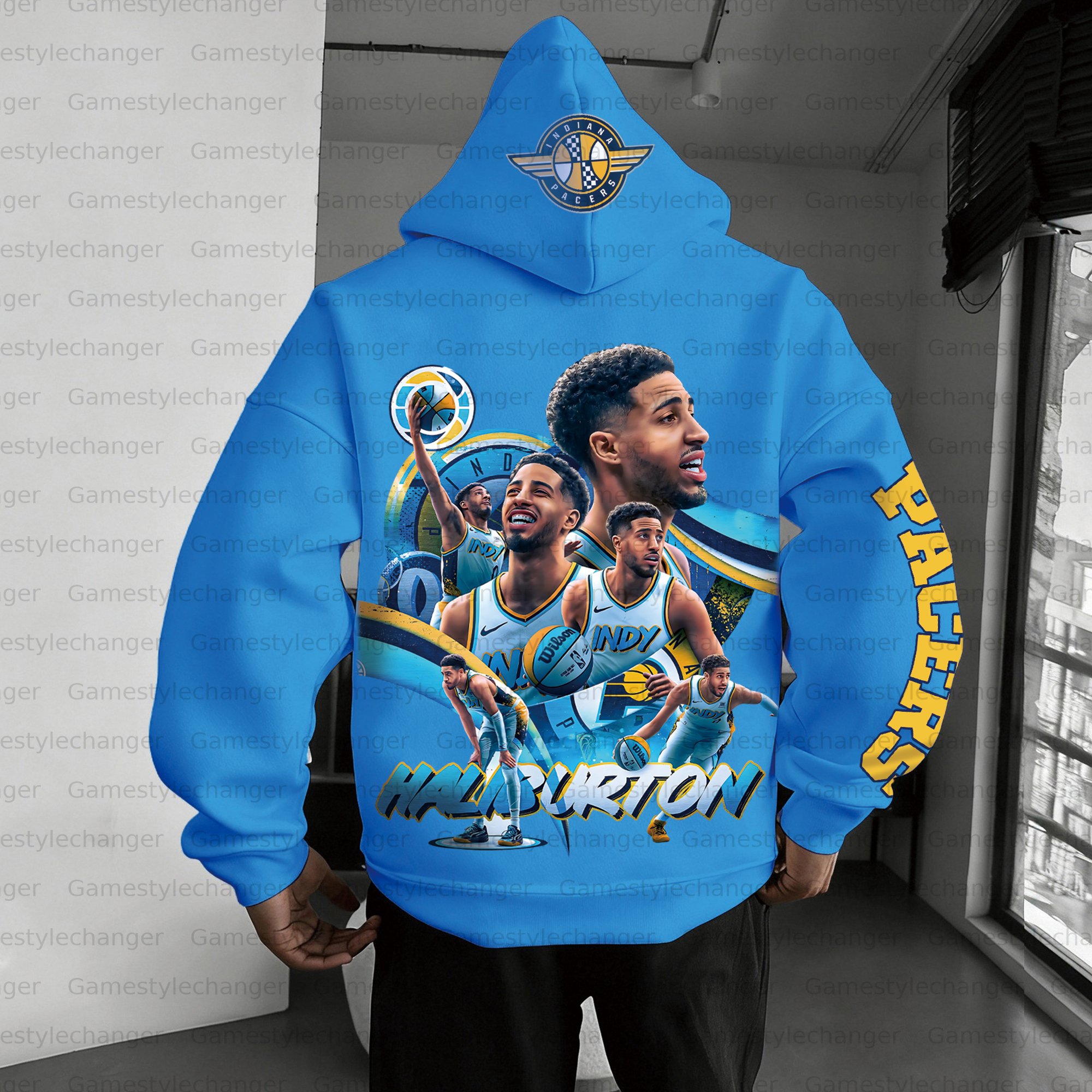 Unisex "Indiana Pacers" Graphic Streetwear Vintage Plush Hoodie