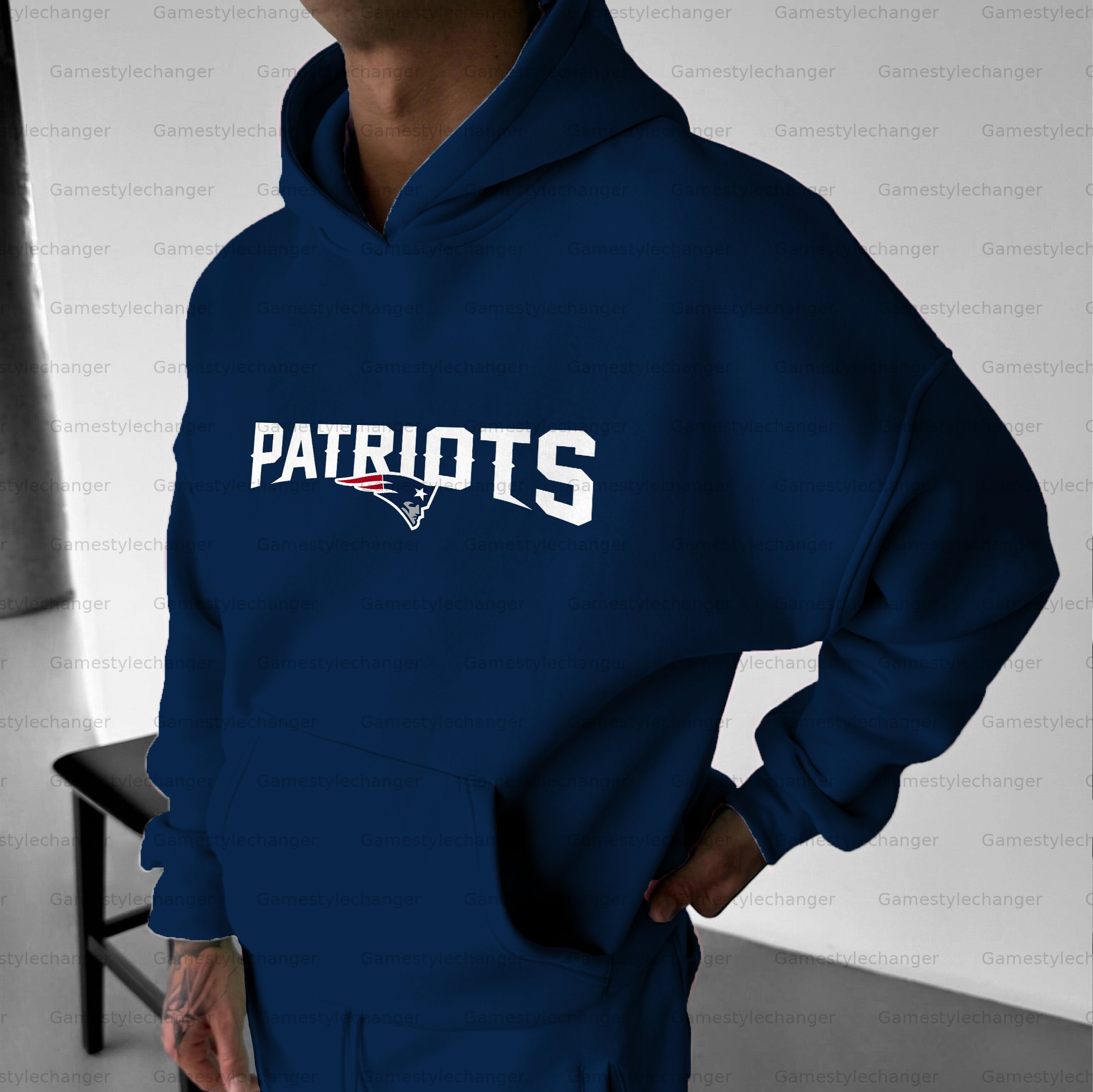 Unisex "New England Patriots" Graphic Streetwear Vintage Plush Hoodie
