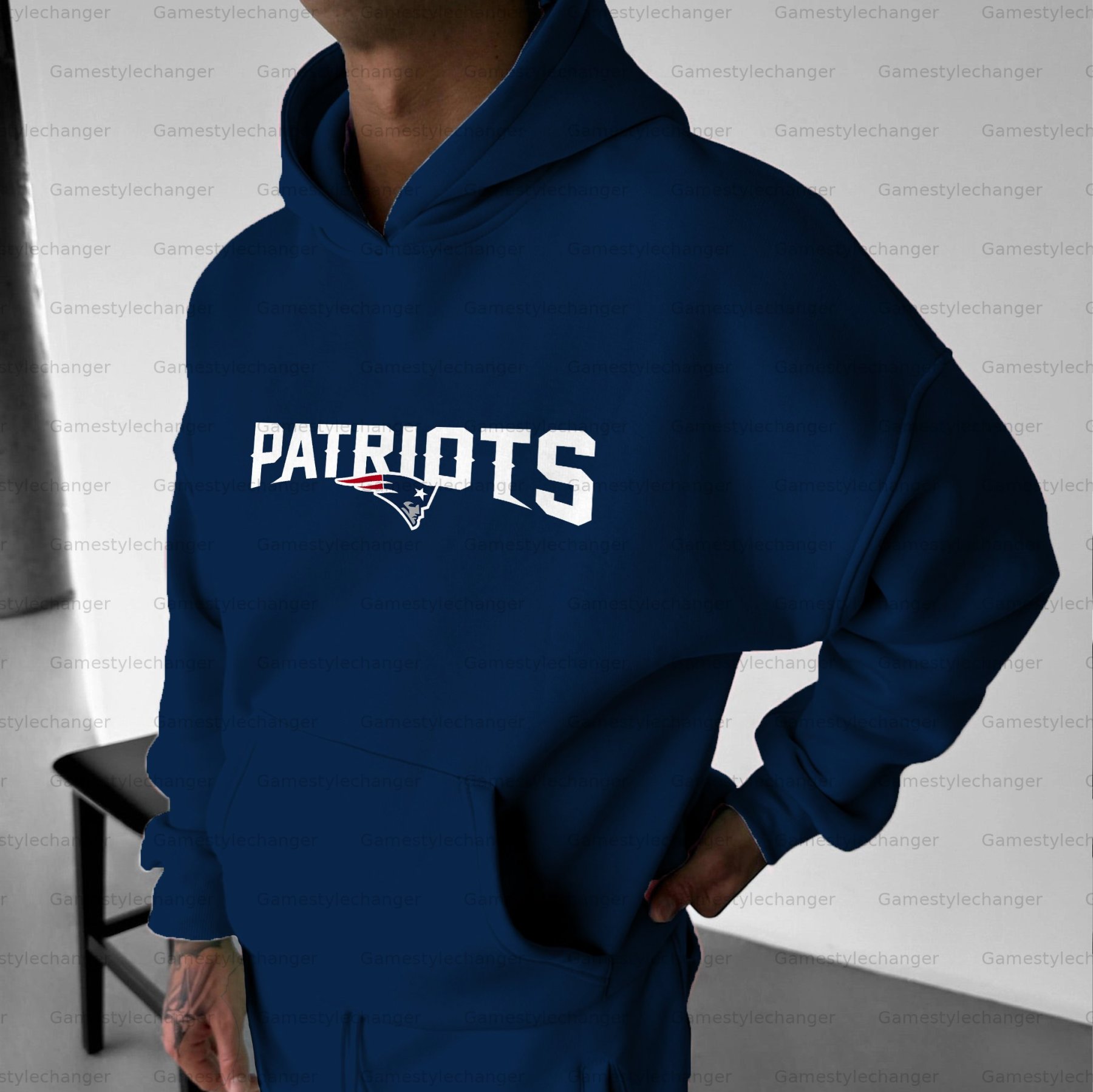 Unisex "New England Patriots" Graphic Streetwear Vintage Plush Hoodie