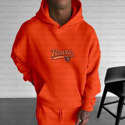Unisex "Chicago Bears " Graphic Streetwear Vintage Plush Hoodie