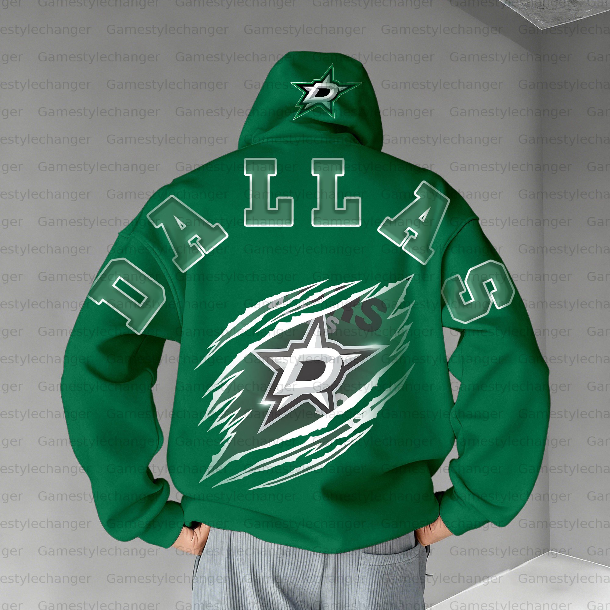 Unisex "Dallas Stars" Graphic Streetwear Vintage Plush Hoodie