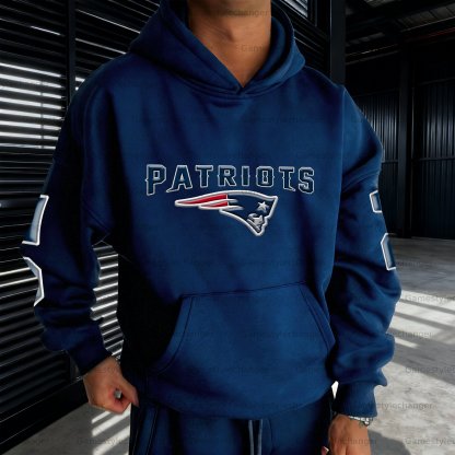 Unisex "New England Patriots" Graphic Streetwear Vintage Plush Hoodie