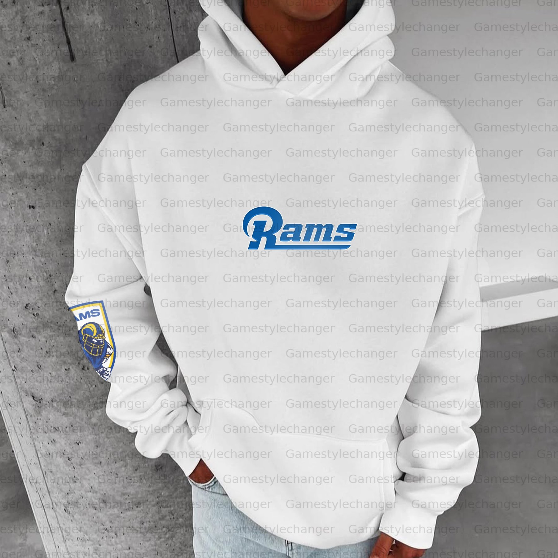 Unisex "Los angeles rams" Graphic Streetwear Vintage Plush Hoodie