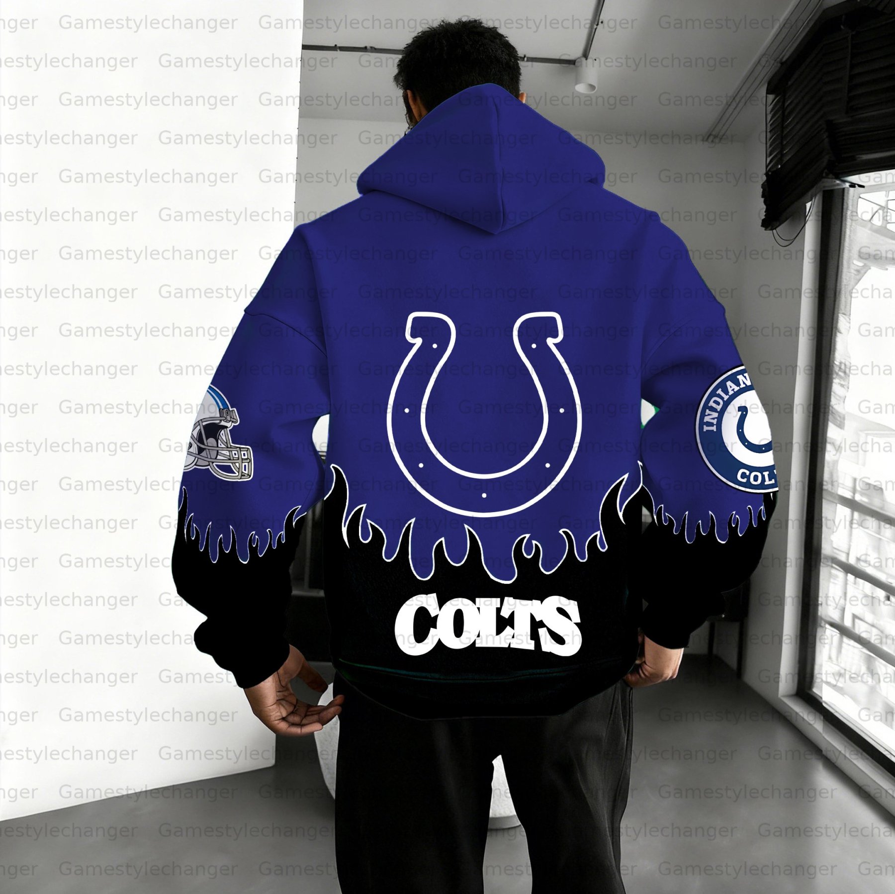 Unisex "Indianapolis Colts " Graphic Streetwear Vintage Plush Hoodie