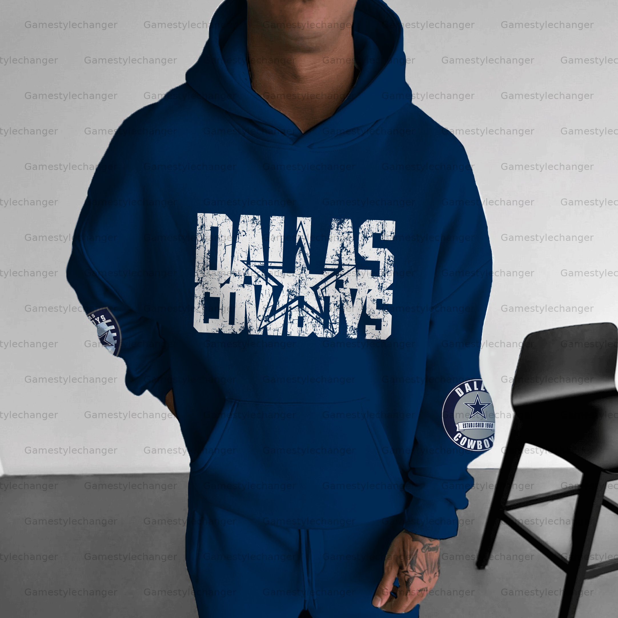 Unisex "Dallas Cowboys" Graphic Streetwear Vintage Plush Hoodie