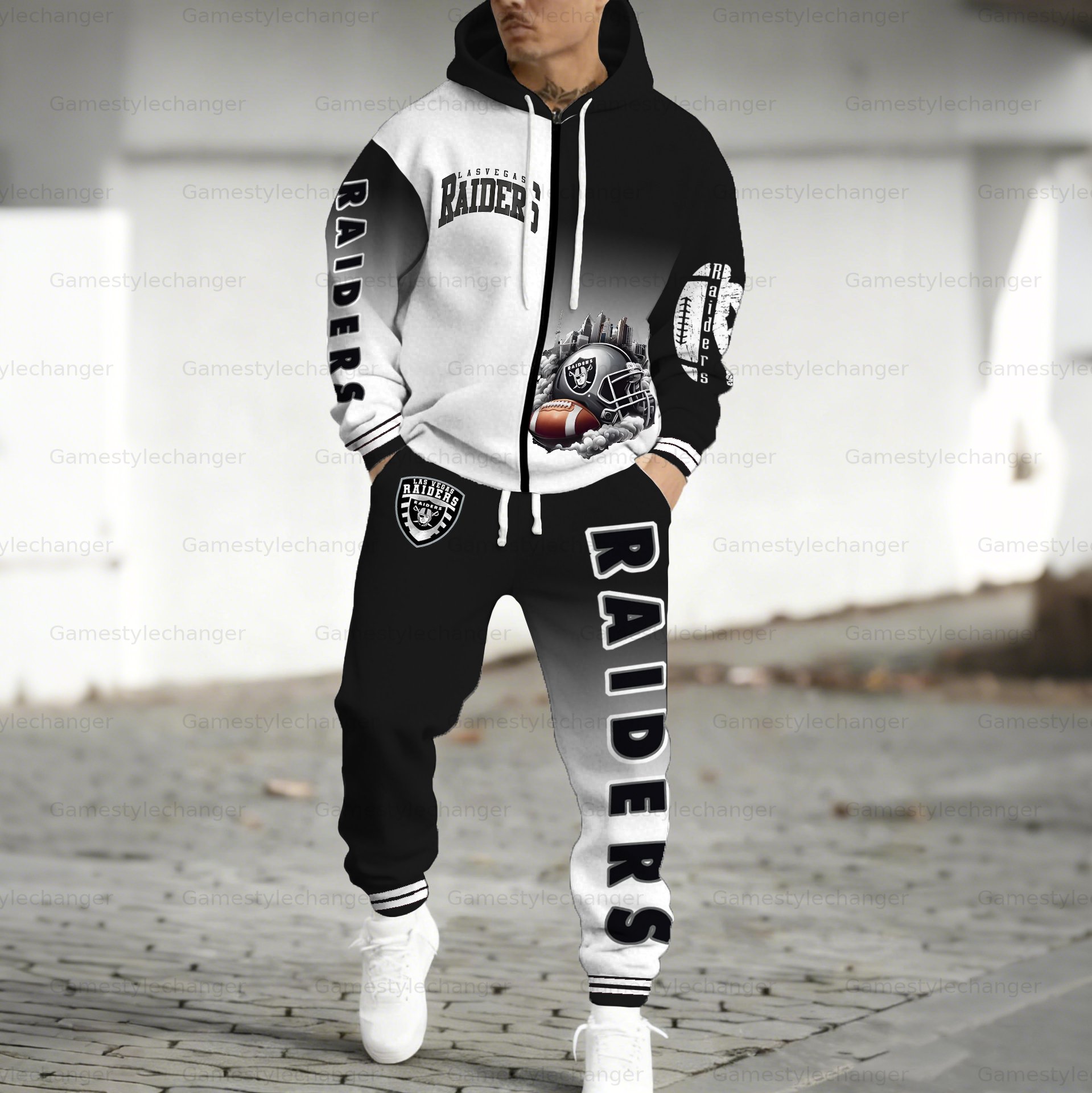 “Las Vegas Raiders” Zip-up Jacket, Pants and 2-Piece Set